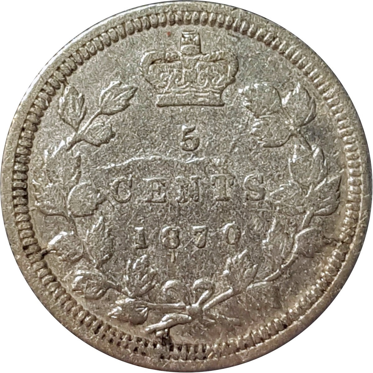 1870 Wide Rim Canada 5-cents F-VF (F-15) $