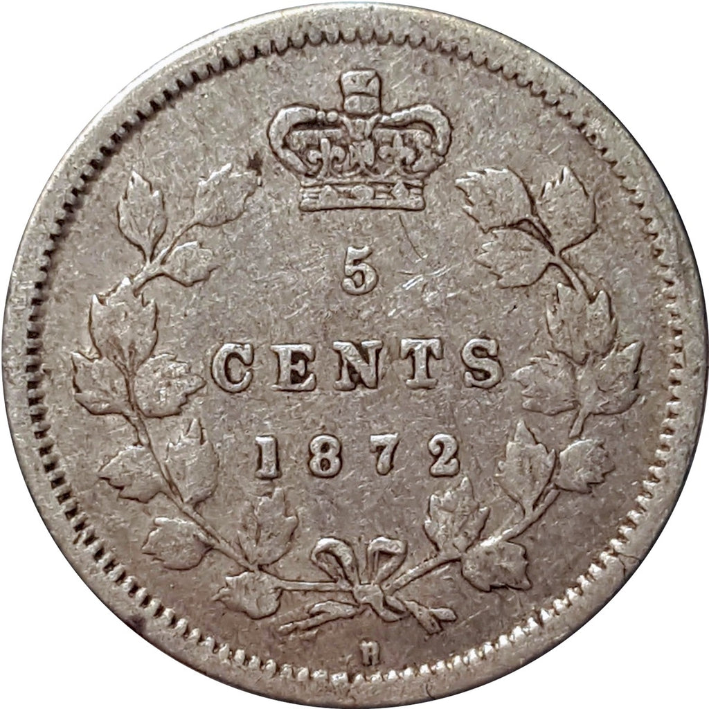 1872H Canada 5-cents Very Fine (VF-20) $