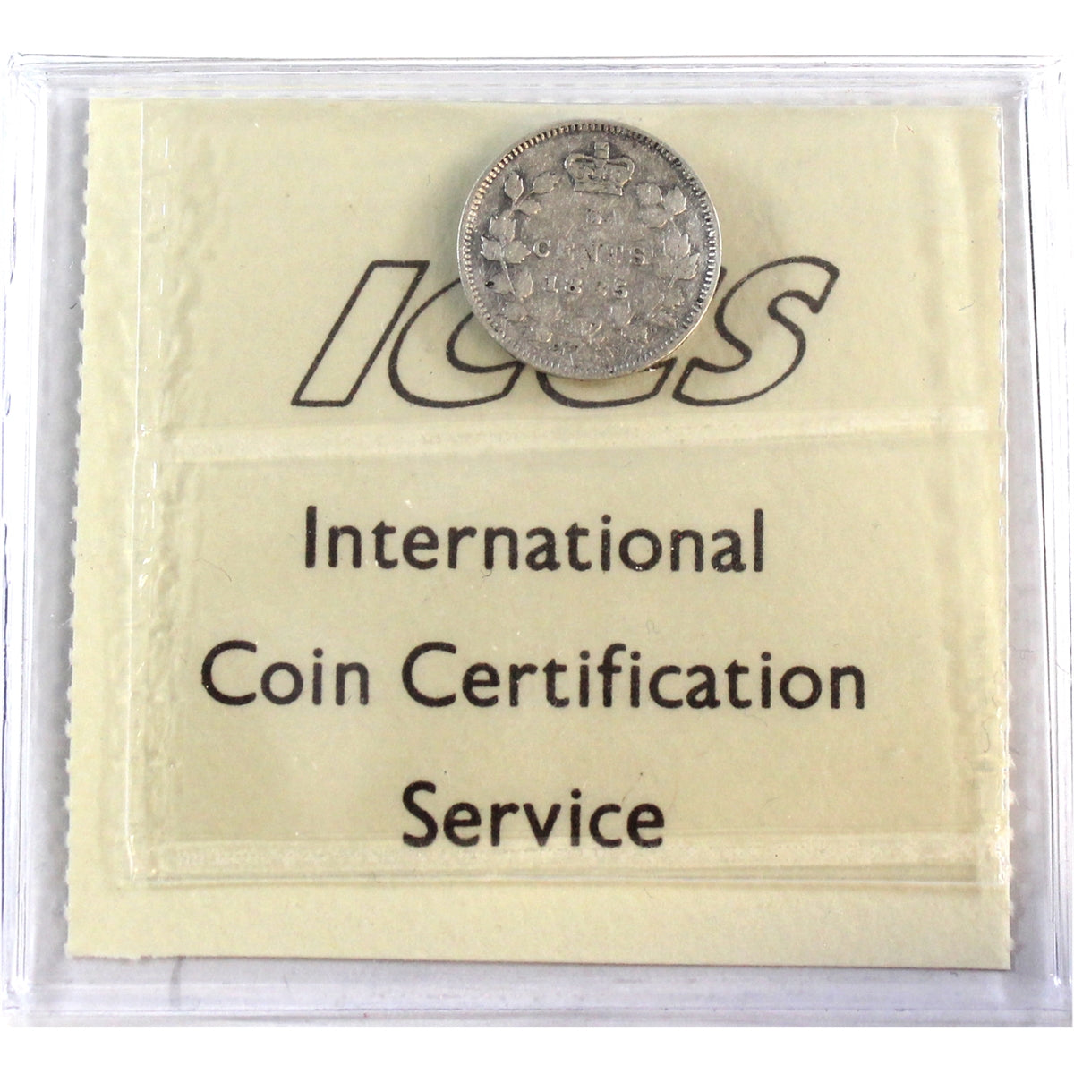 1885 Small 5 Over 5 Canada 5-cents ICCS Certified F-15