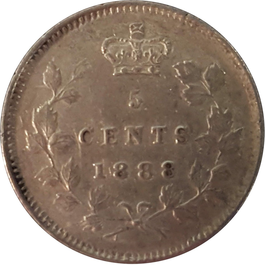 1888 Canada 5-cents EF-AU (EF-45) $