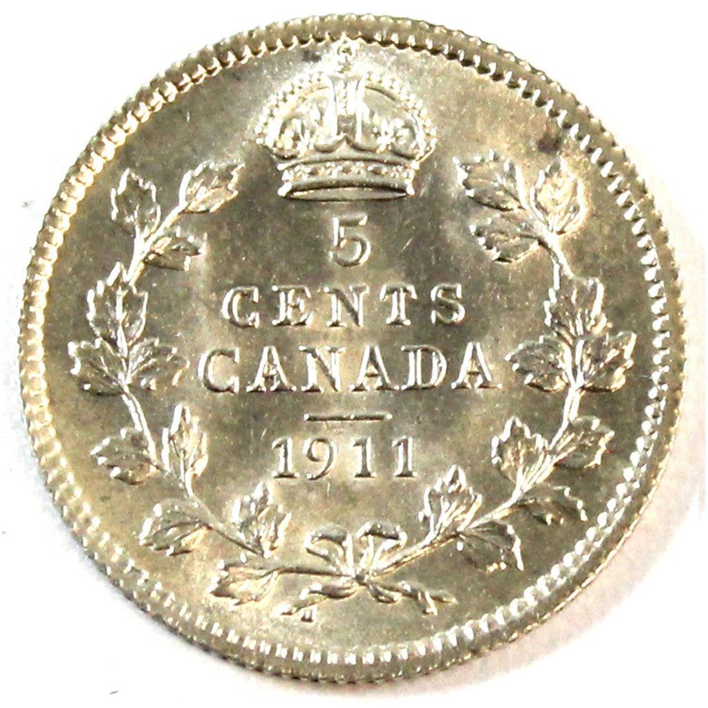 1911 Canada 5-cents Brilliant Uncirculated (MS-63) $