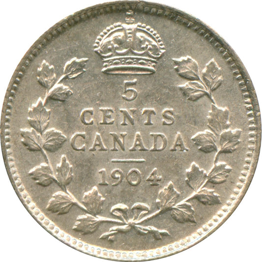 1904 Canada 5-cents EF-AU (EF-45) $