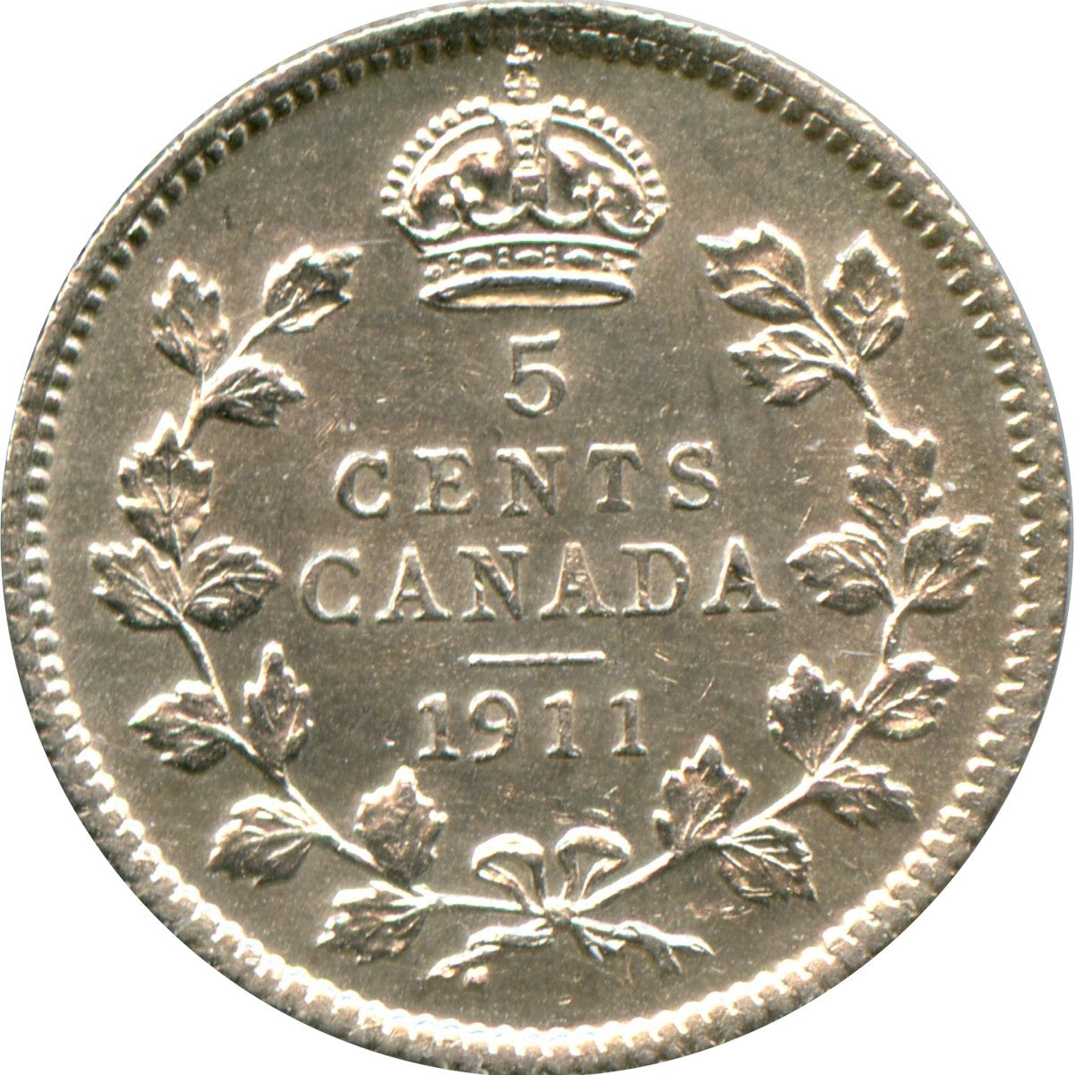 1911 Canada 5-cents AU-UNC (AU-55) $