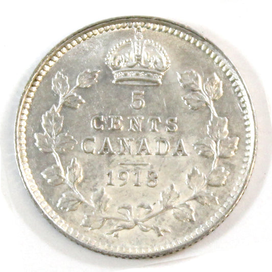 1918 Canada 5-cents EF-AU (EF-45)