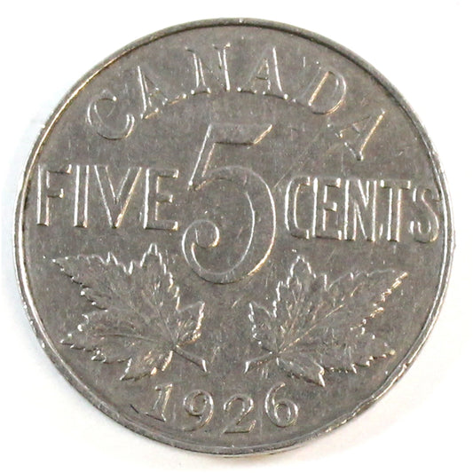 1926 Far 6 Canada 5-cents Very Fine (VF-20) $