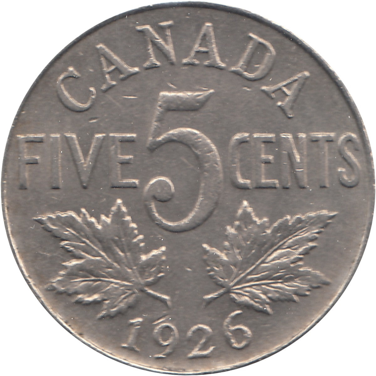 1926 Near 6 Canada 5-cents EF-AU (EF-45) $