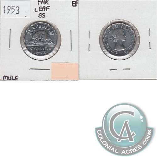 1953 Far Leaf SS Mule Canada 5-cents Extra Fine (EF-40) $