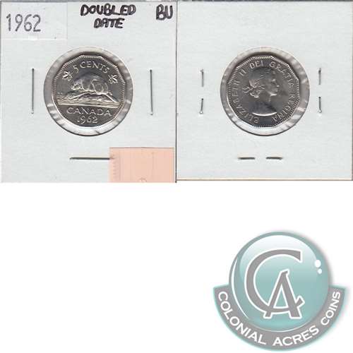 1962 Double Date Canada 5-cents Brilliant Uncirculated (MS-63)