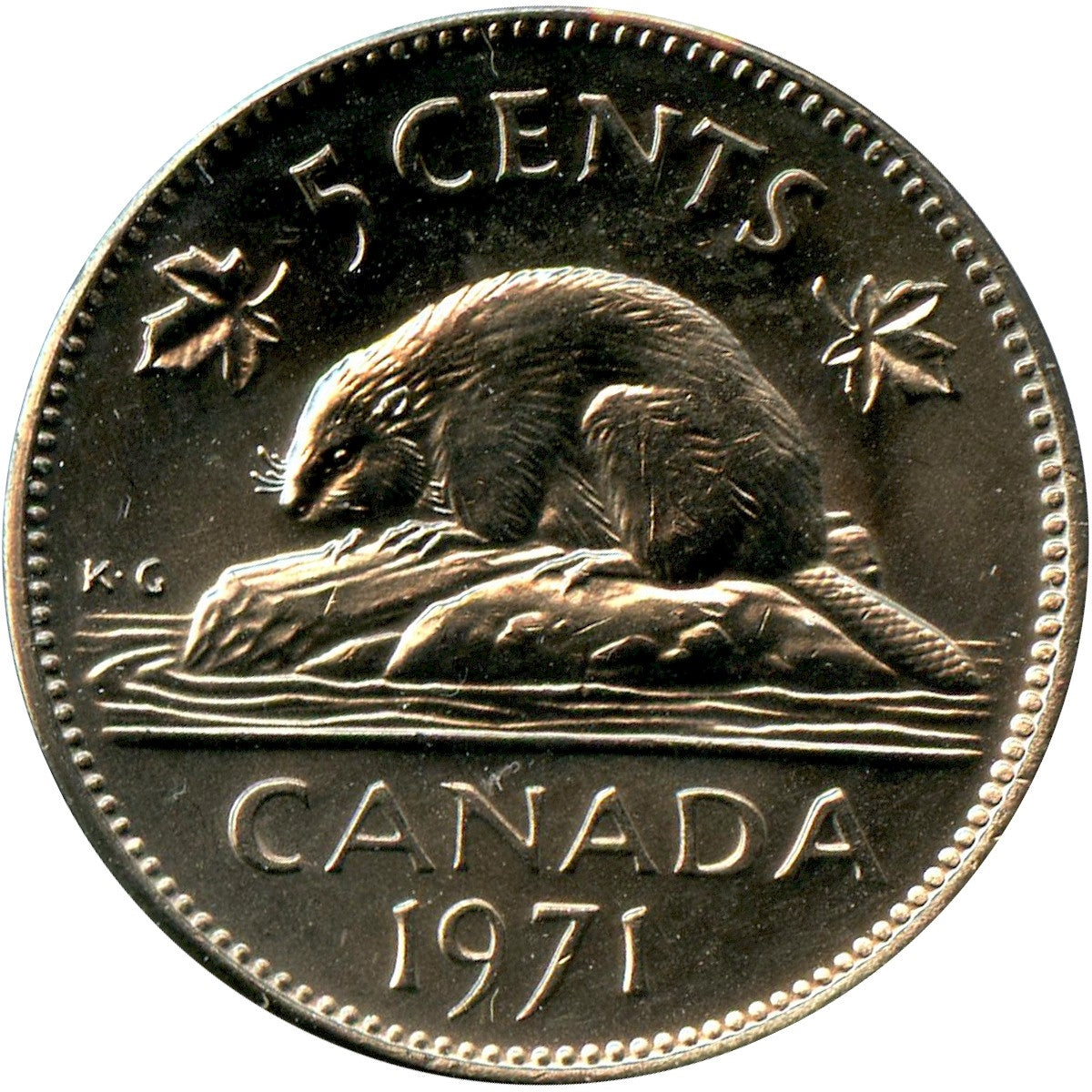 1971 Canada 5-cents Brilliant Uncirculated (MS-63)