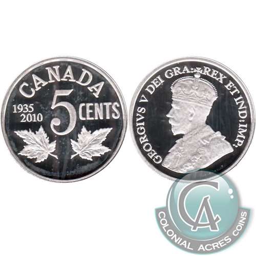 2010 (1935-2010) Canada 5-cents Silver Proof