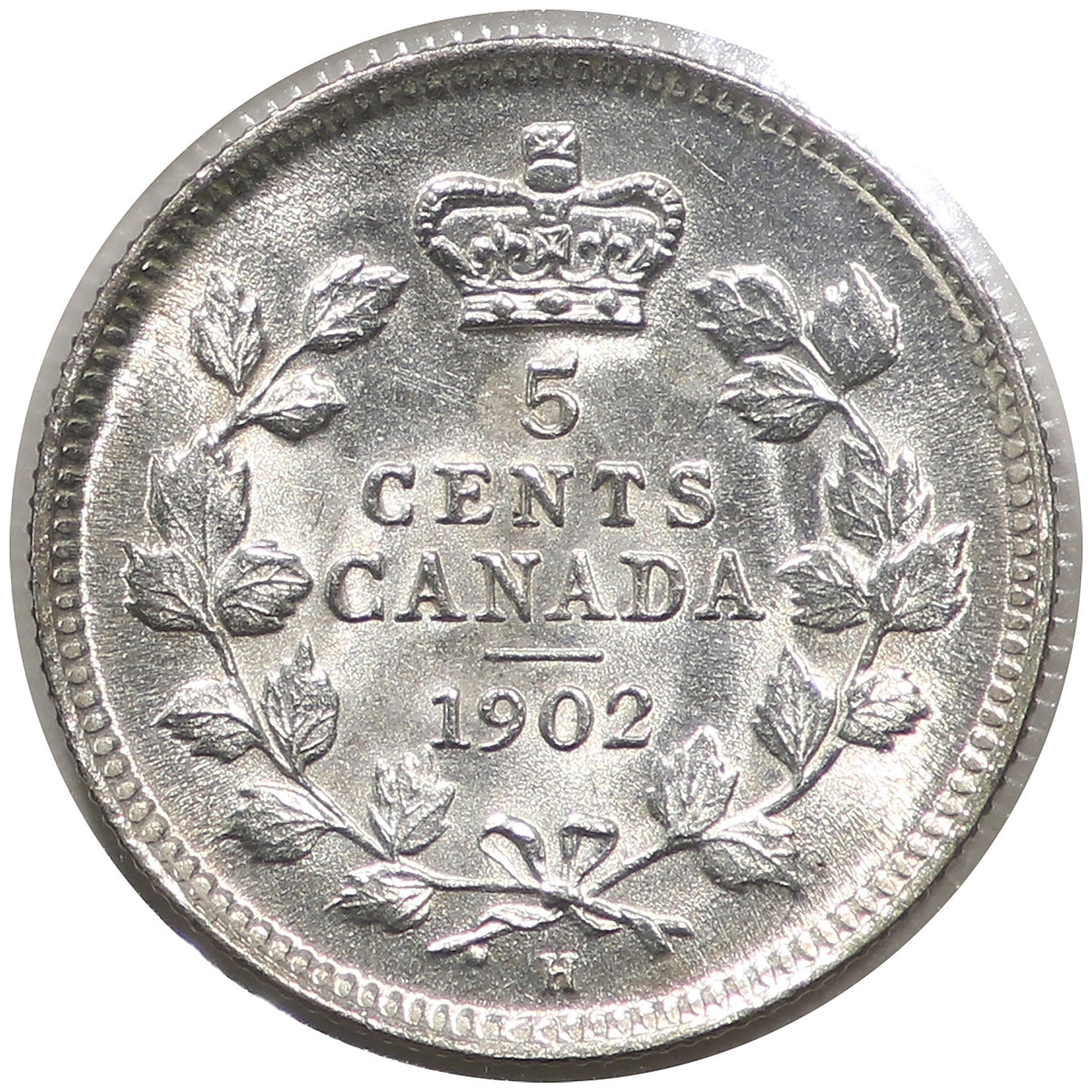 1902H Small H Canada 5-cents Brilliant Uncirculated (MS-63) $