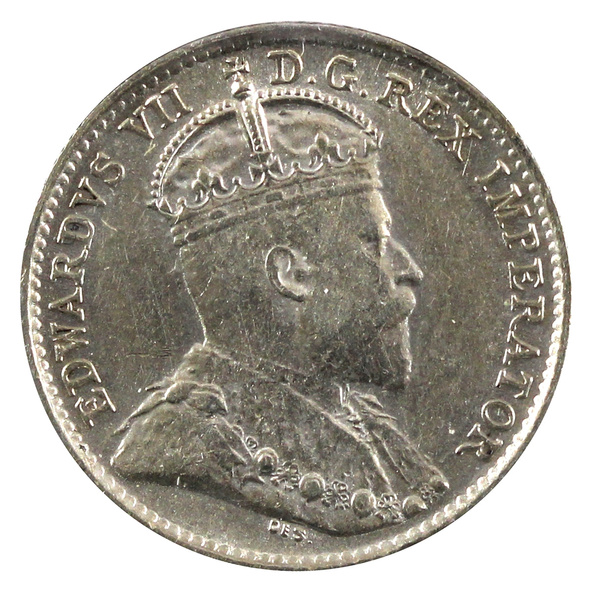 1910 Round Leaves Canada 5-cents EF-AU (EF-45) $