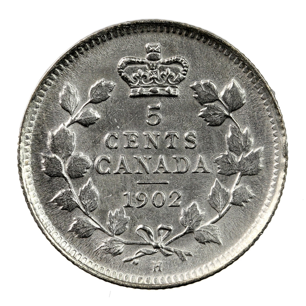 1902H Small H Canada 5-cents Choice Brilliant Uncirculated (MS-64) $