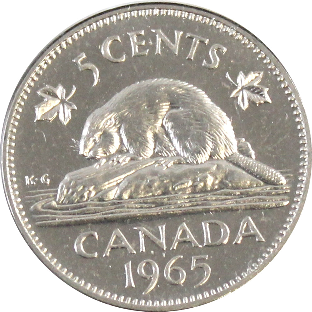 1965 Canada 5-cents Brilliant Uncirculated (MS-63) Cameo