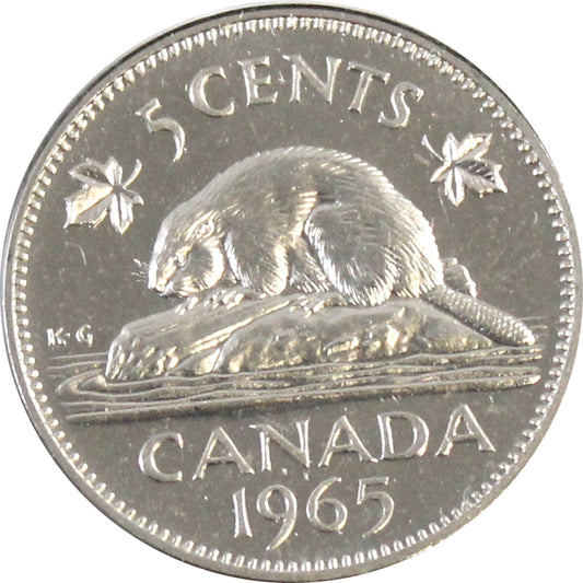 1965 Canada 5-cents Brilliant Uncirculated (MS-63) Cameo