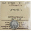 1880H Obv. 3 Canada 5-cents ICCS Certified VF-30