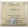 1902H Large H Canada 5-cents ICCS Certified MS-65 (XVV 357)