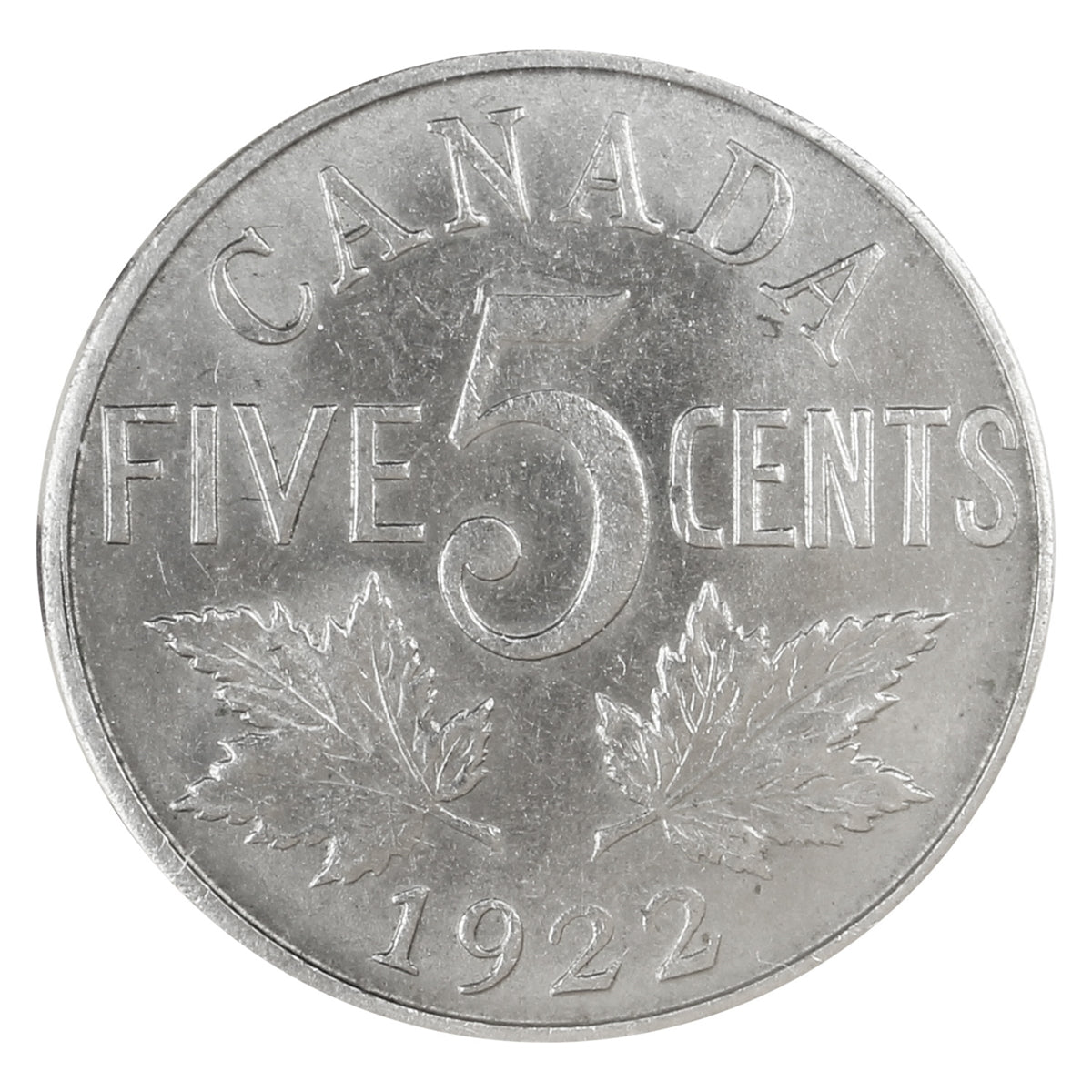 1922 Far Rim Canada 5-cents ICCS Certified MS-63 (XXG 314)