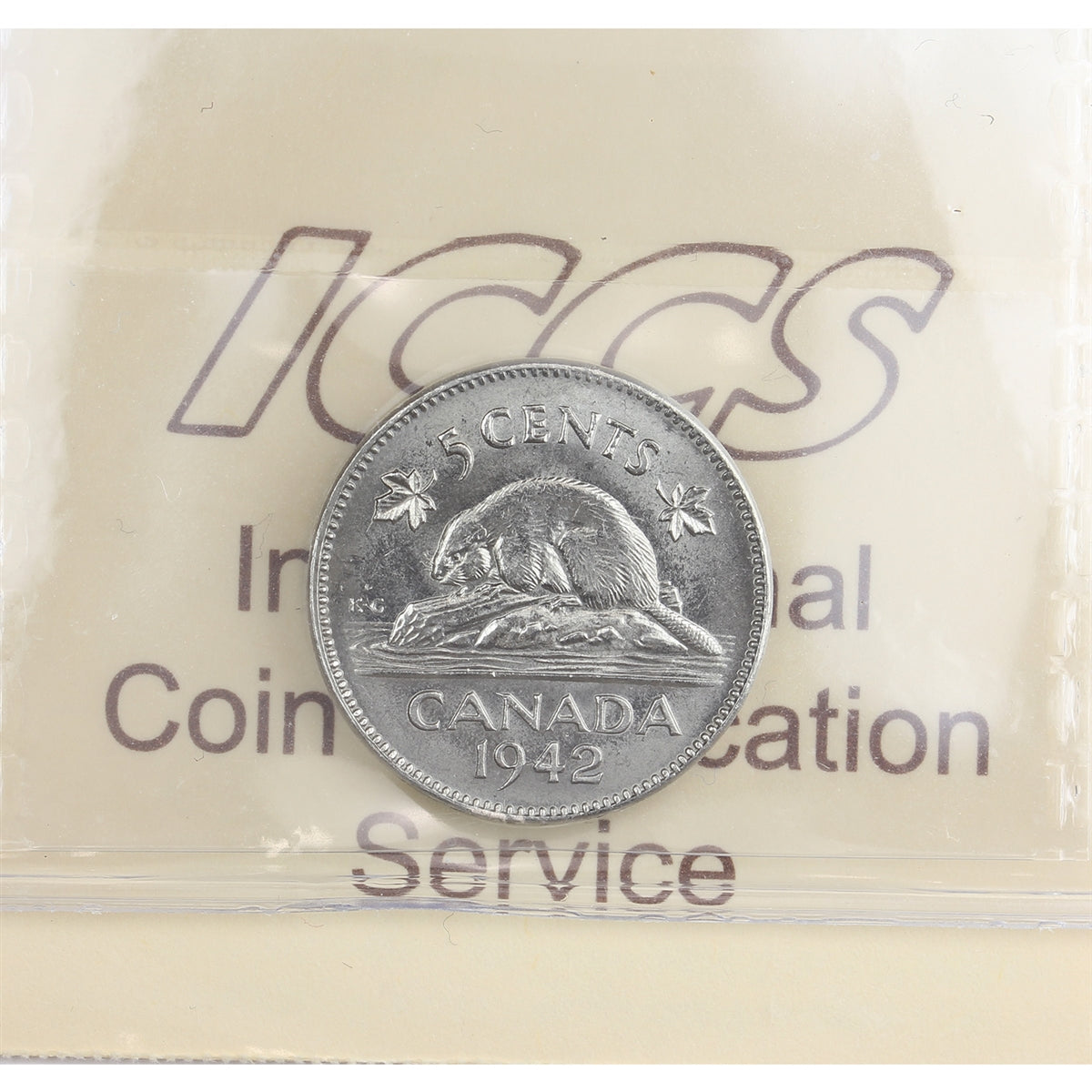 1942 Nickel Canada 5-cents ICCS Certified MS-64