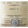 1886 Small 6 Canada 5-cents ICCS Certified EF-40