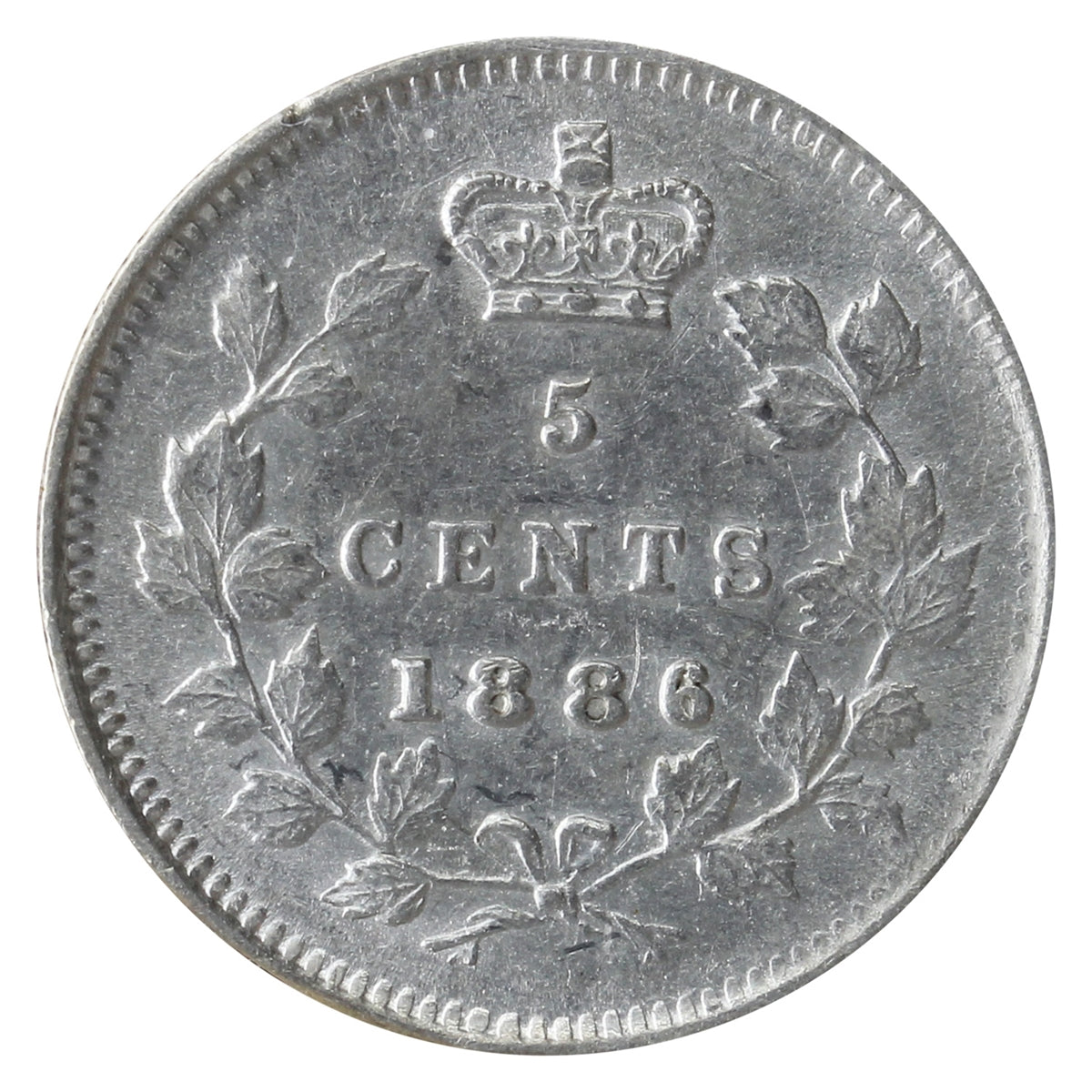 1886 Small 6 Canada 5-cents ICCS Certified EF-40