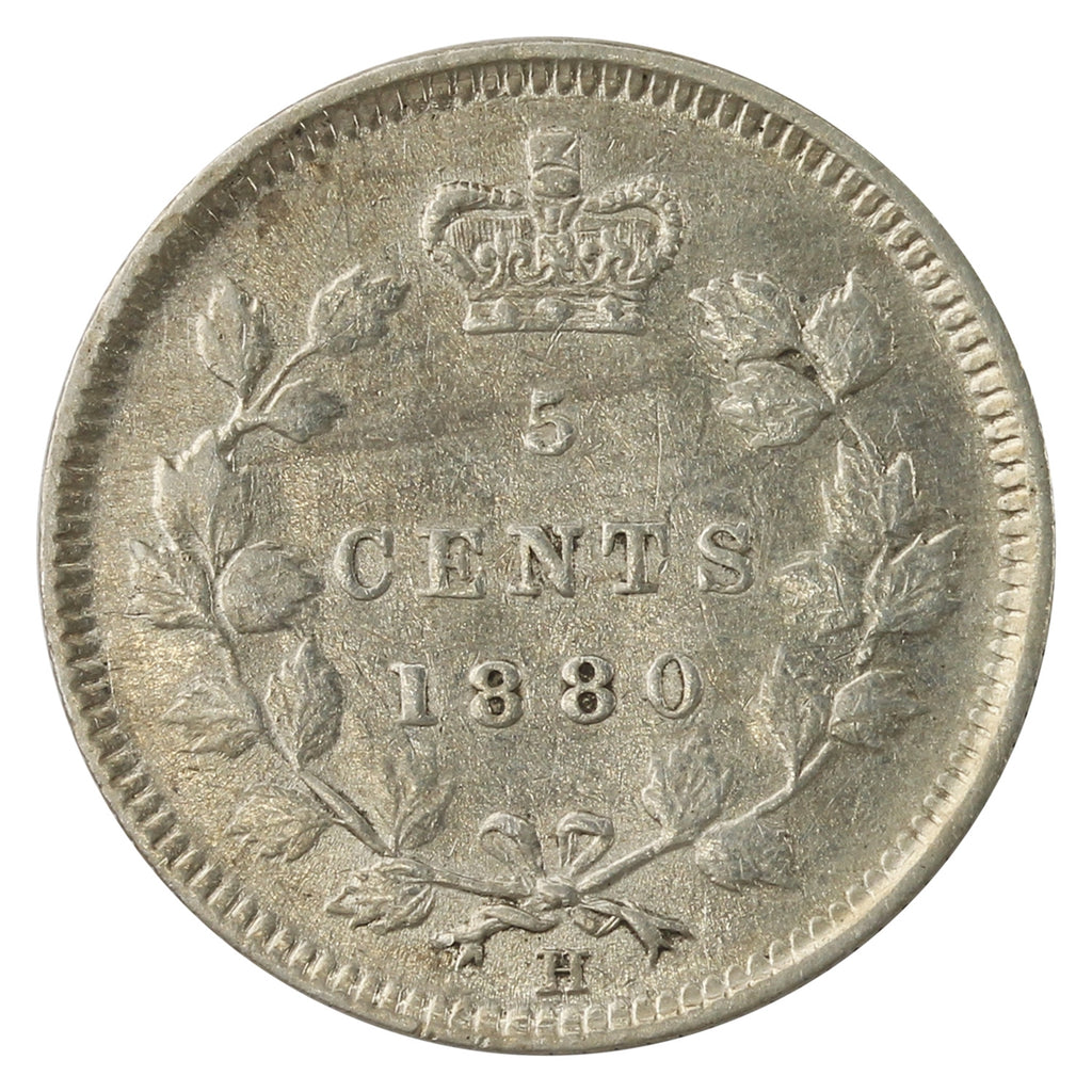 1880H Obv. 2 Canada 5-cents VF-EF (VF-30) $