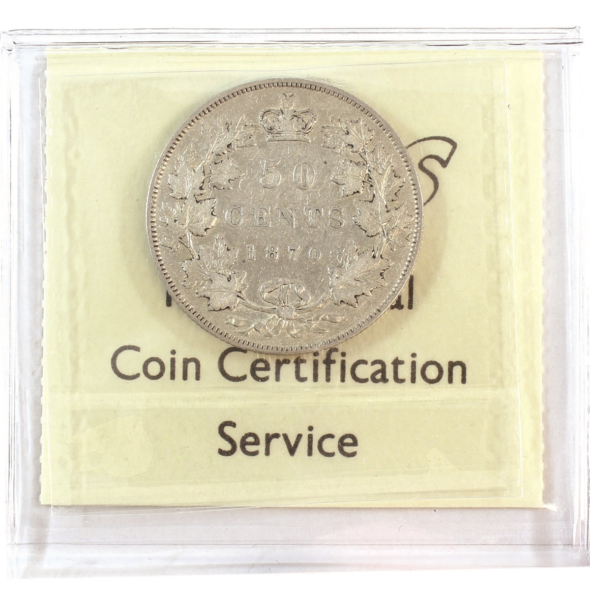 1870 LCW Canada 50-cents ICCS Certified F-15