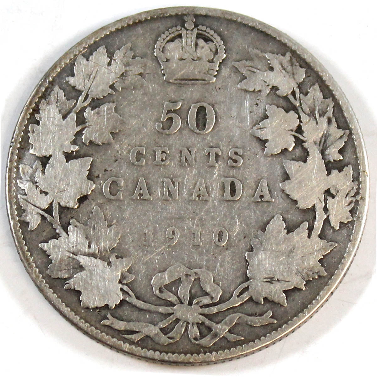 1910 Edwardian Leaves Canada 50-cents G-VG (G-6)