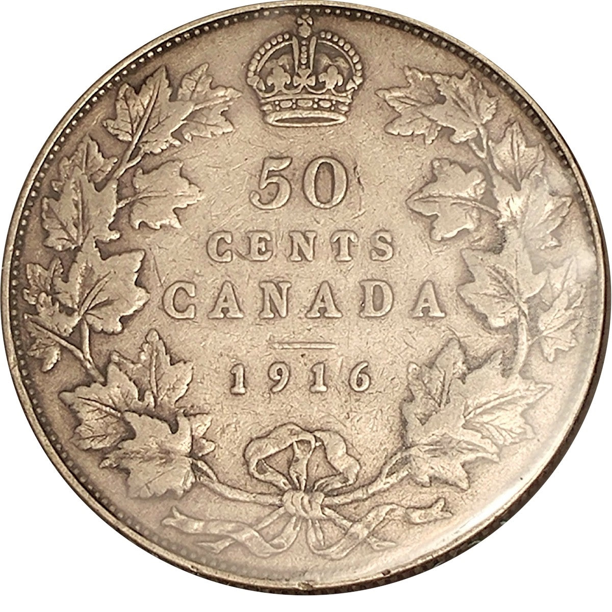 1916 Canada 50-cents F-VF (F-15) $