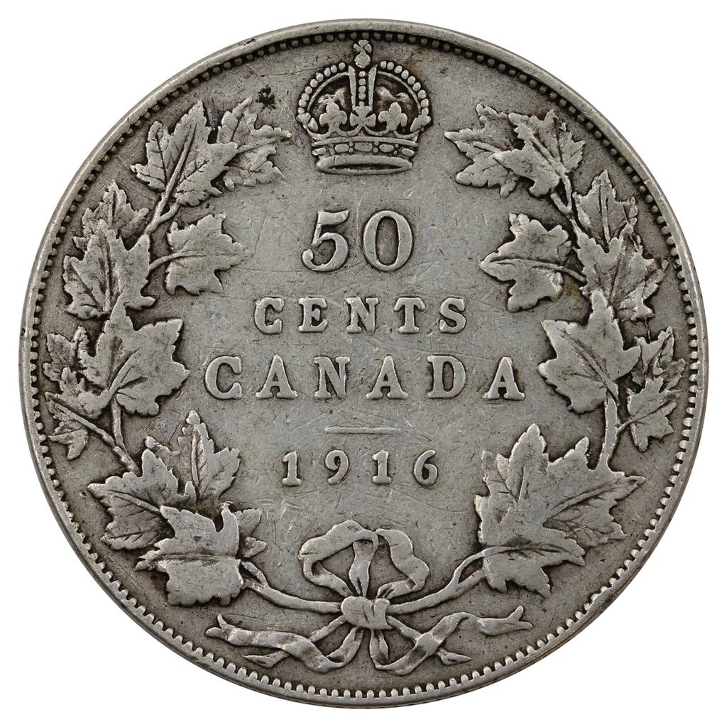 1916 Canada 50-cents Very Good (VG-8)