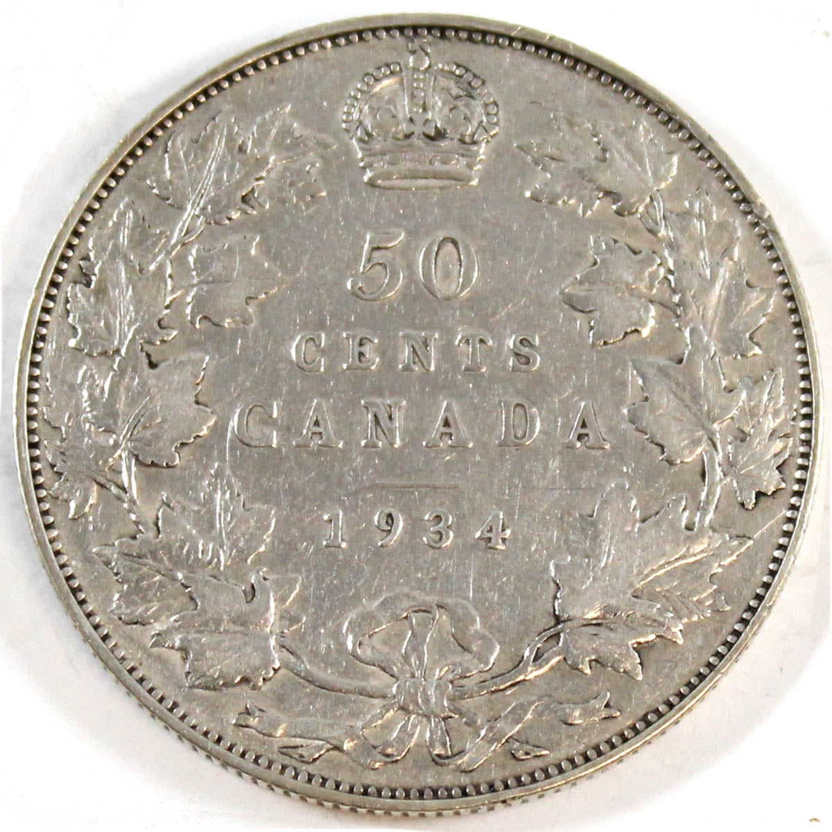 1934 Canada 50-cents F-VF (F-15) $