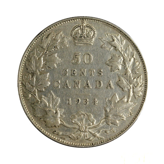 1934 Canada 50-cents Very Fine (VF-20) $