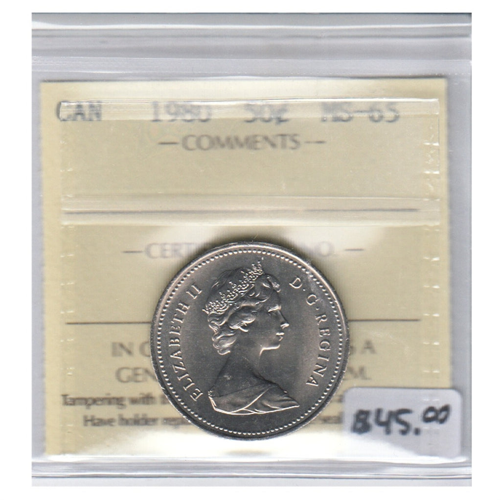 1980 Canada 50-cents ICCS Certified MS-65