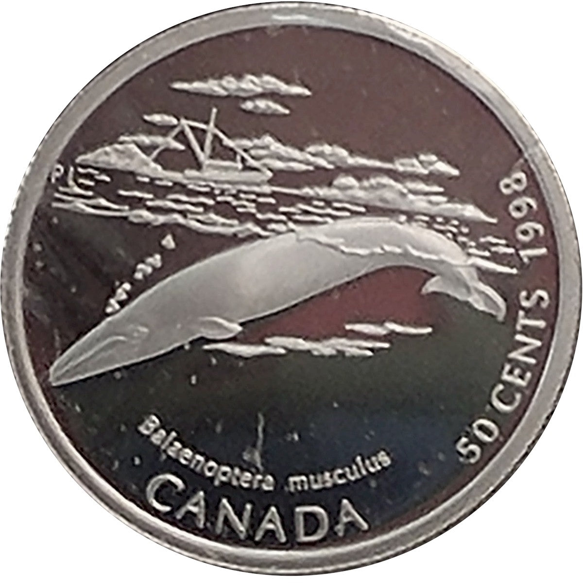 1998 Canada Blue Whale 50-cents Silver Proof_