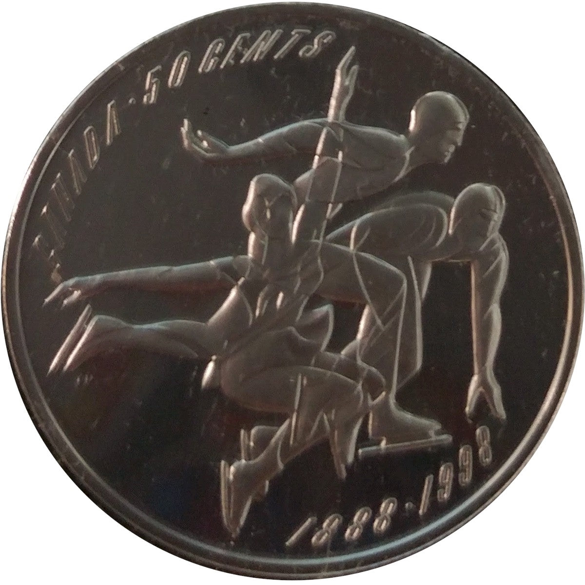 1998 Canada Figure Skating 50-cents Silver Proof_