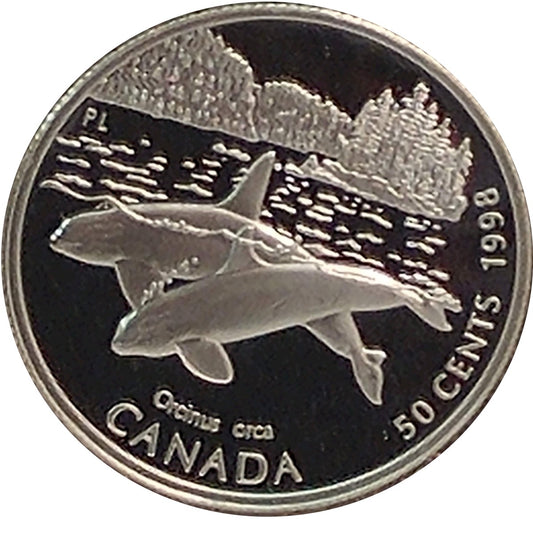 1998 Canada Killer Whale 50-cents Silver Proof_