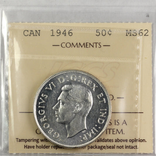 1946 Canada 50-cents ICCS Certified MS-62 (XEZ 693)