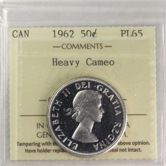 1962 Canada 50-cents ICCS Certified PL-65 Heavy Cameo