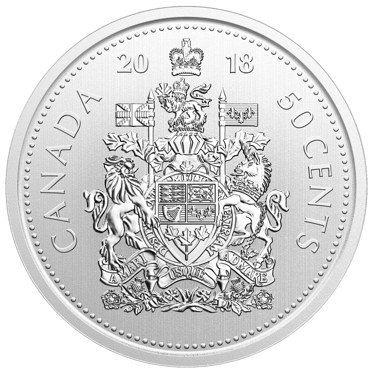 2018 Coat of Arms Canada 50-cents Specimen