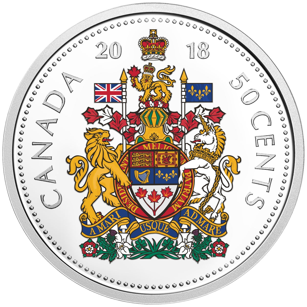 2018 Canada 50-cents Coloured Silver Proof (No Tax)$