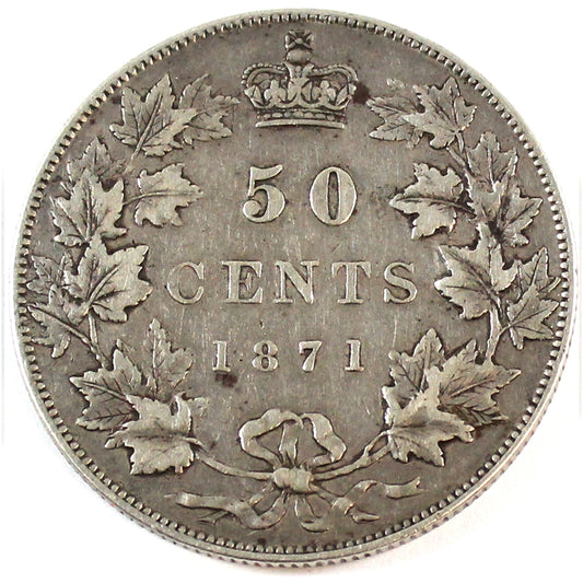 1871 Canada 50-cents Very Fine (VF-20) $