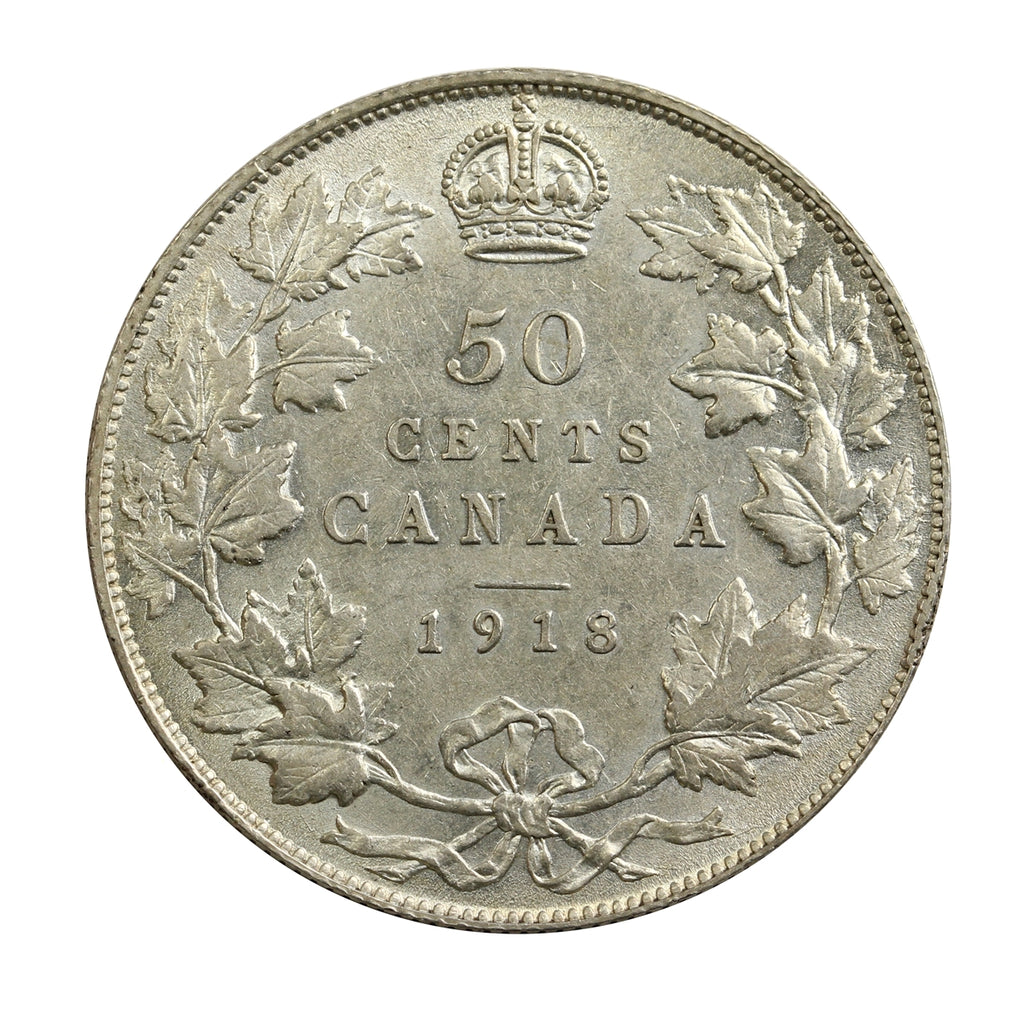 1918 Canada 50-cents EF-AU (EF-45) $