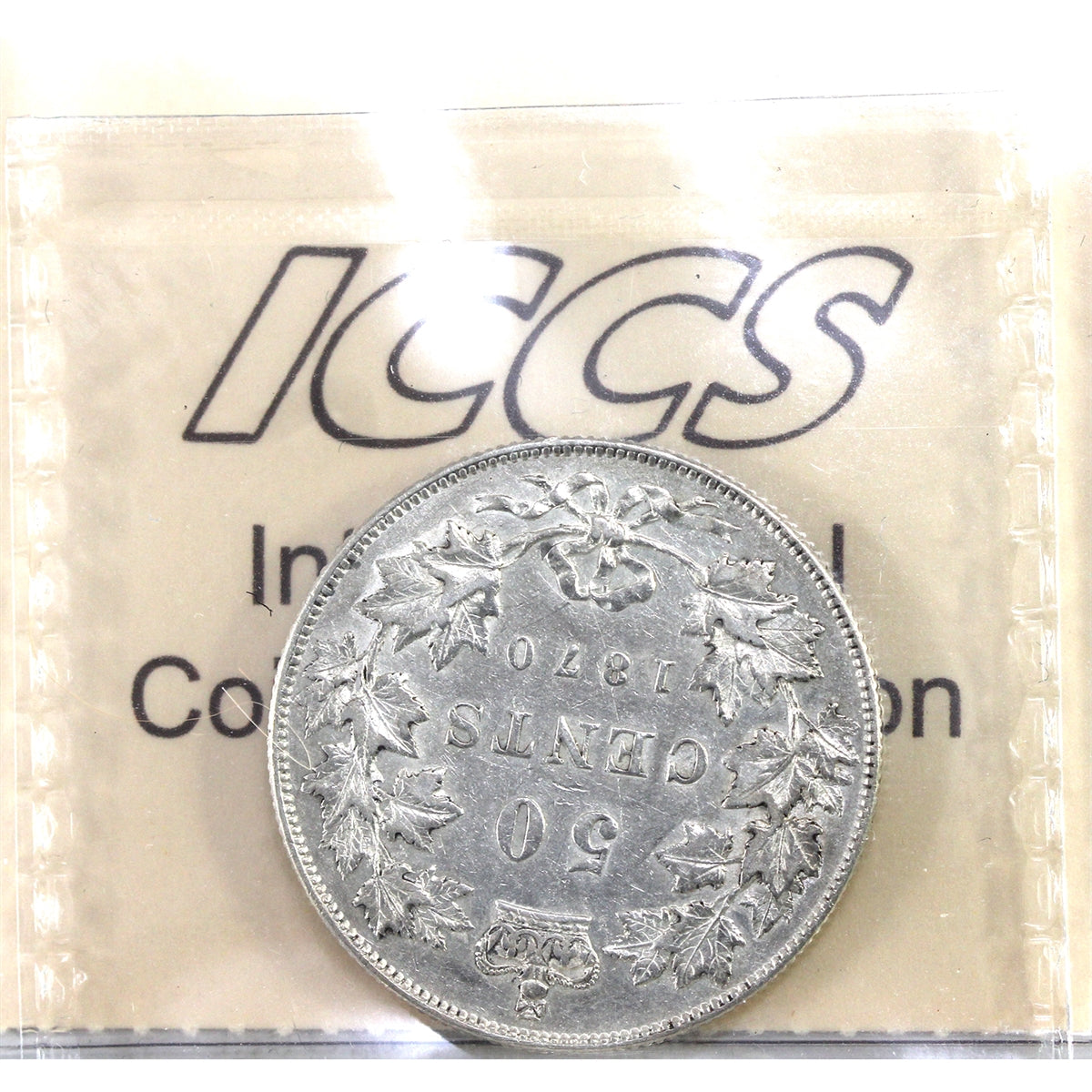 1870 LCW Canada 50-cents ICCS Certified EF-40