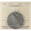 1870 LCW Canada 50-cents ICCS Certified VF-30