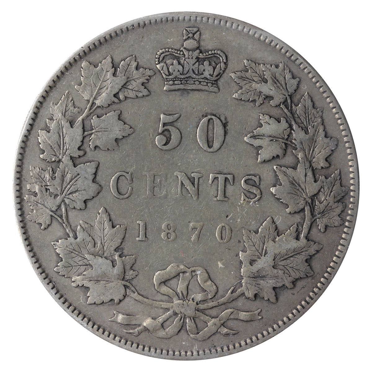 1870 LCW Canada 50-cents ICCS Certified VF-30