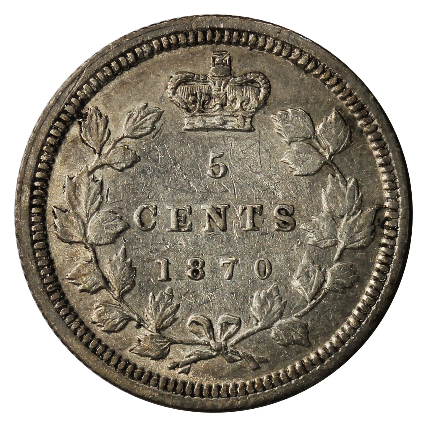 1870 Wide Rim Canada 5-cents VF-EF (VF-30) $