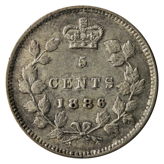 1886 Small 6 Canada 5-cents VF-EF (VF-30) $