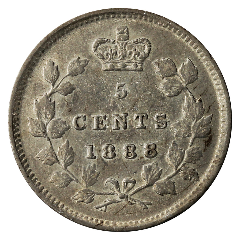 1888 Canada 5-cents Extra Fine (EF-40) $