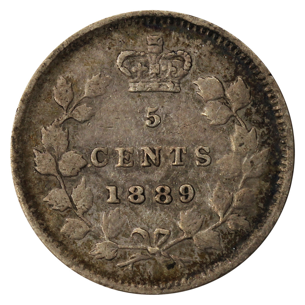 1889 Canada 5-cents F-VF (F-15) $