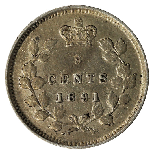 1891 Obv. 2 Canada 5-cents EF-AU (EF-45) $